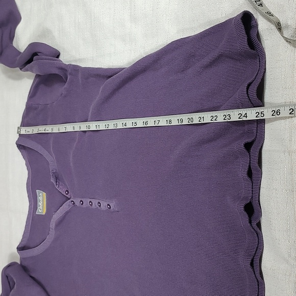 Cabela's Shirts Purple Waffle Long Sleeve 1/4 Button Up Outdoor Women Size Large - Picture 8 of 9